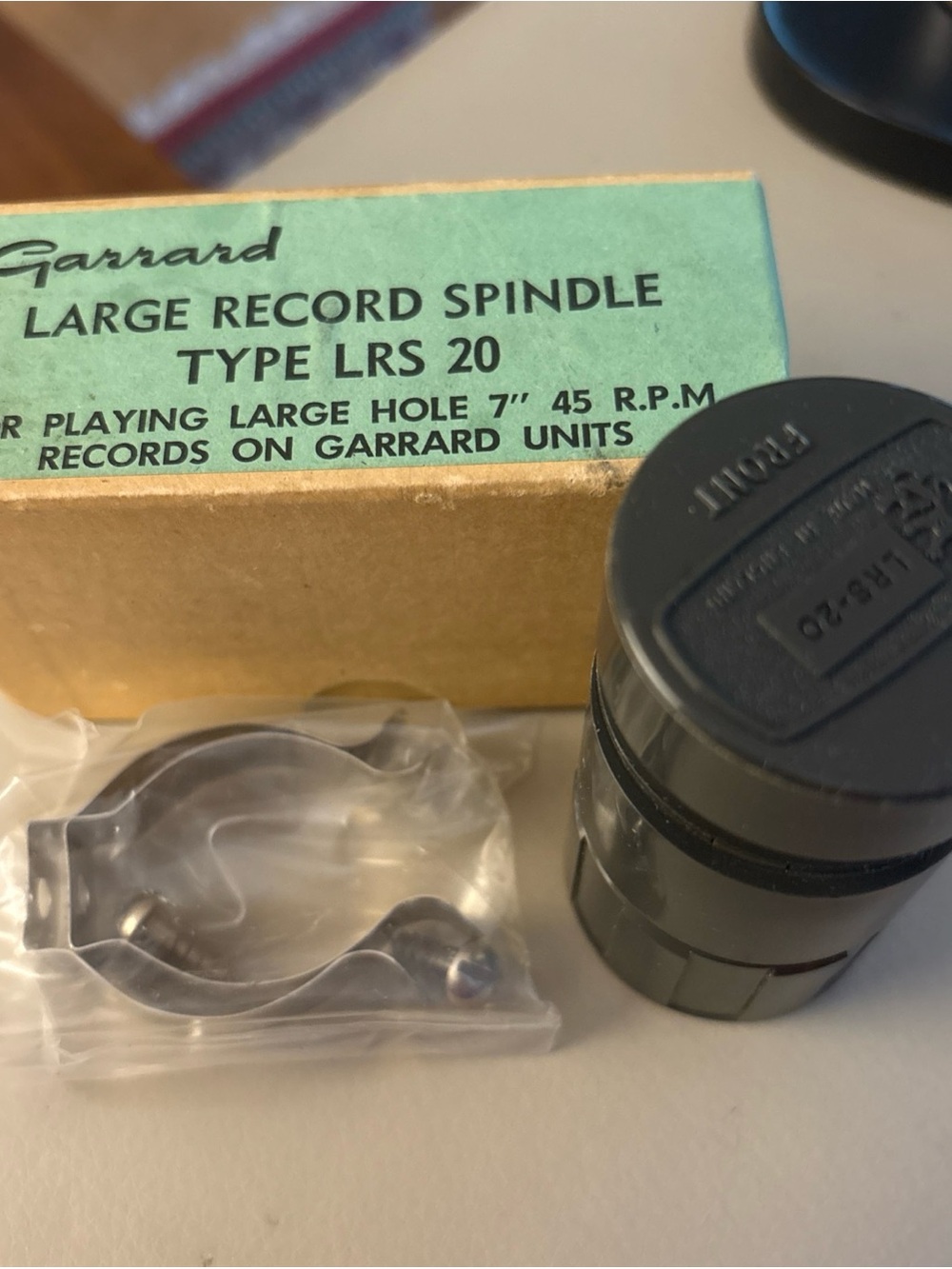 Garrard Large Record Spindle Type LRS 20 with Clips and Box